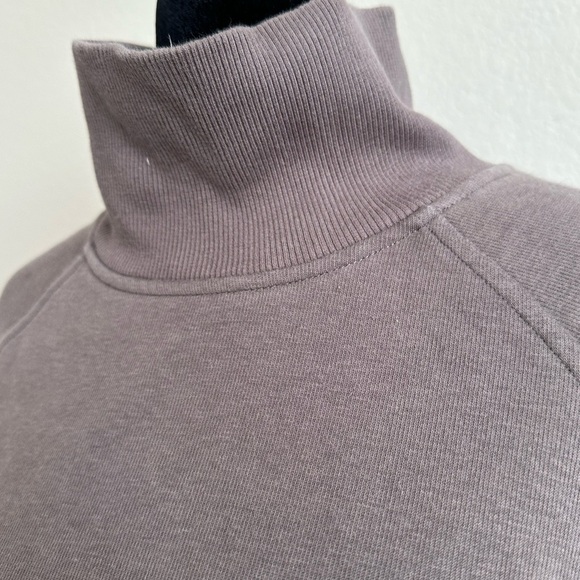 Athleta Cozy Karma Side Zip Funnel Neck Sweatshirt Sage Brown M, Super soft - Picture 5 of 12